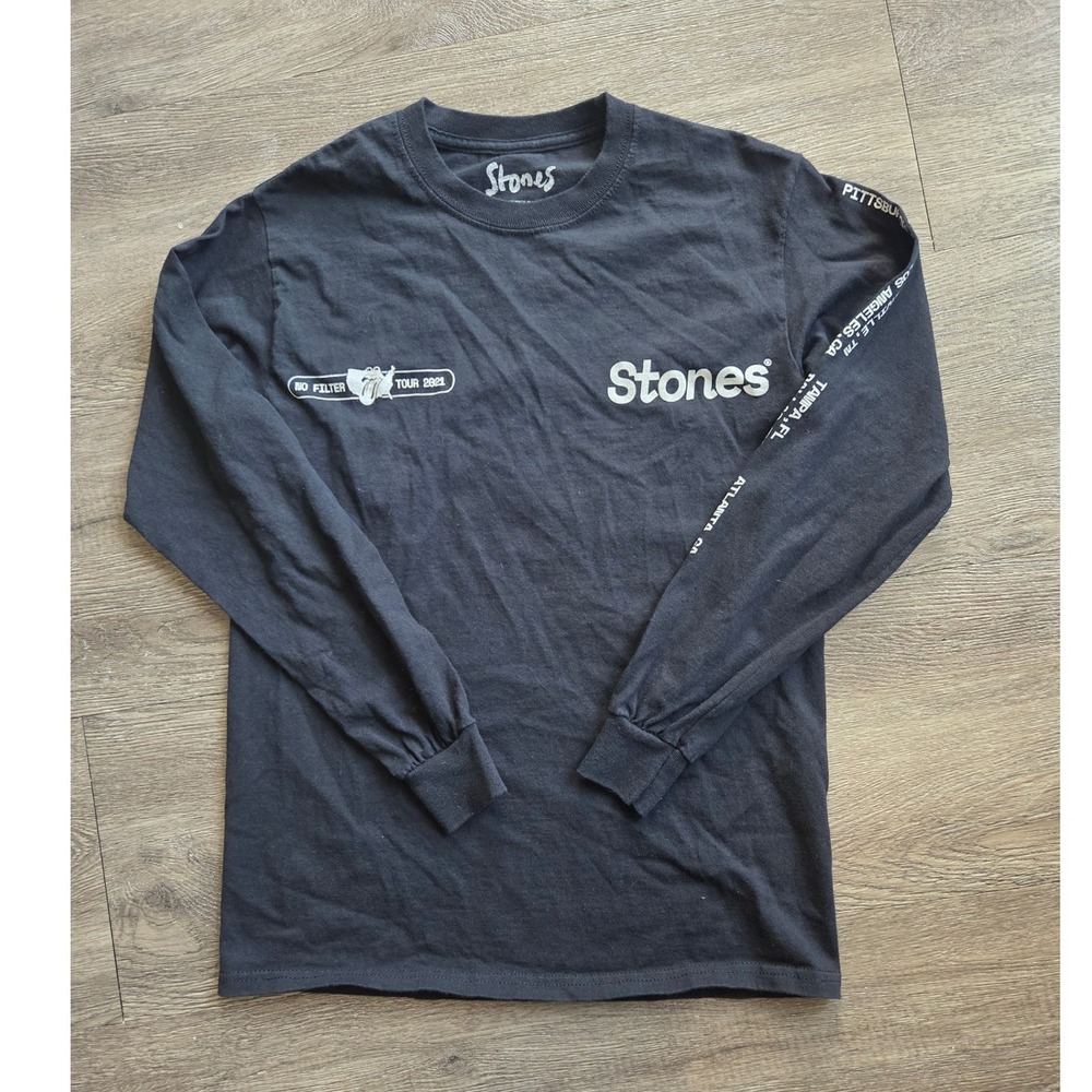 Rolling Stones Long Sleeve T-Shirt Men Small Black No Filter Tour 2021